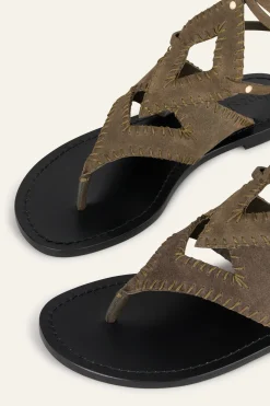 CAPRI sandalias planas de ante