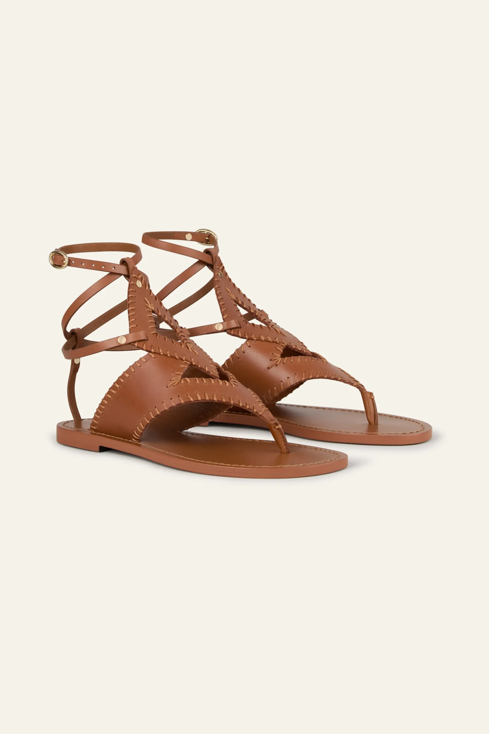 CAPRI sandalias planas de cuero