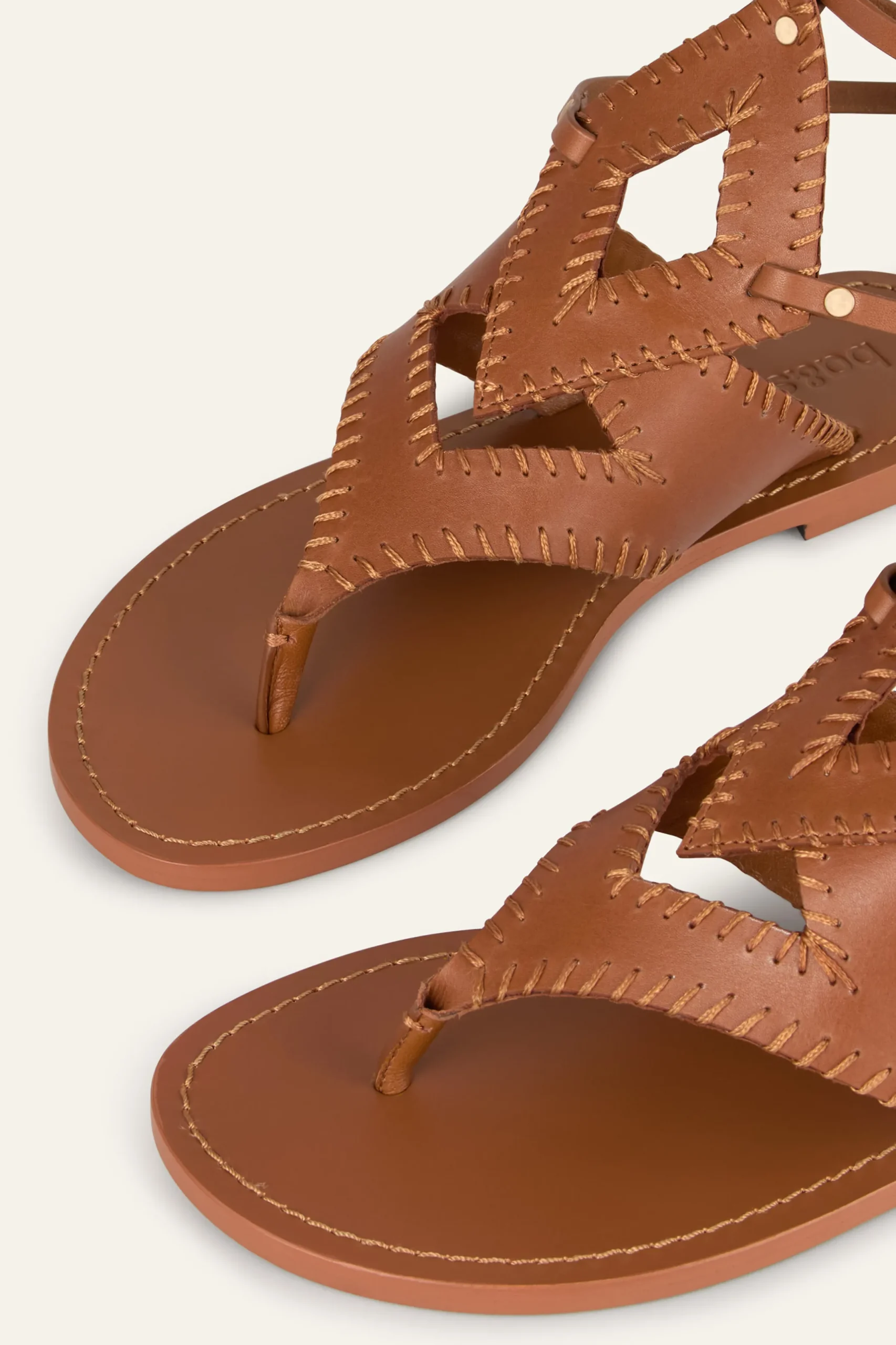 CAPRI sandalias planas de cuero