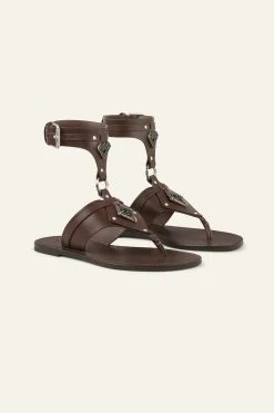 CORFOU sandalias planas de cuero