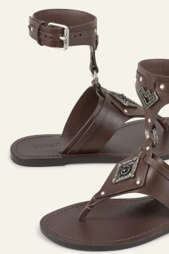 CORFOU sandalias planas de cuero