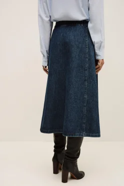 COWIE falda midi de mezclilla
