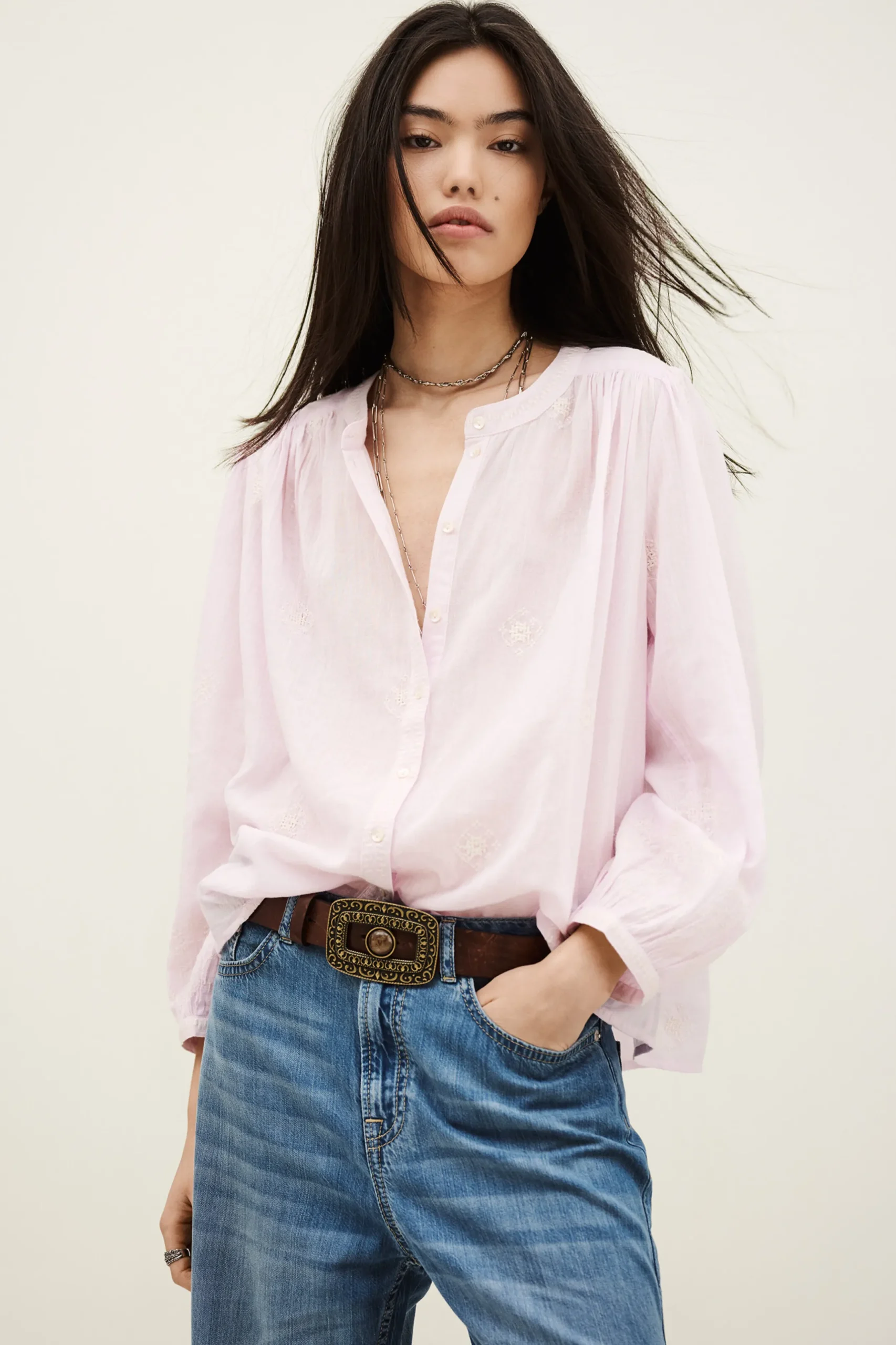 DUHA blusa de algodón oversize