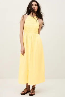 ERIS vestido largo con fruncido elástico