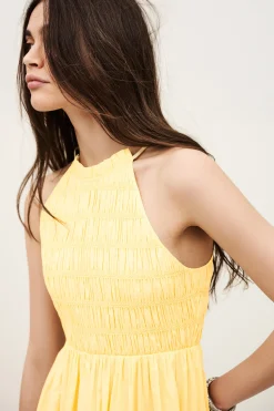 ERIS vestido largo con fruncido elástico