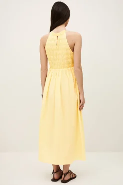 ERIS vestido largo con fruncido elástico