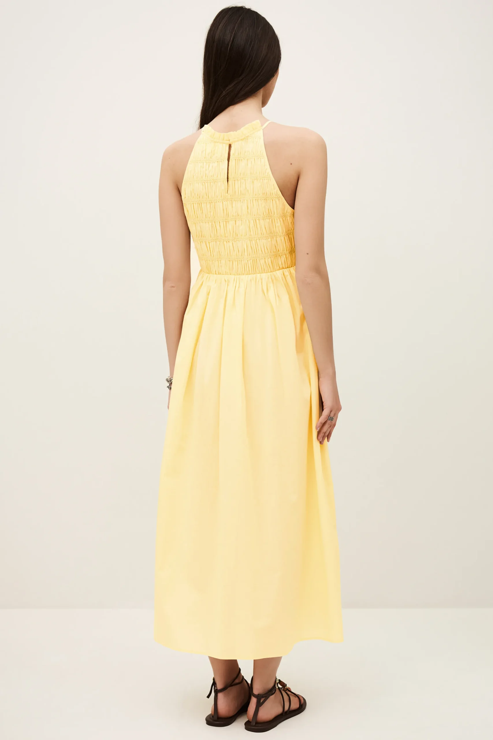 ERIS vestido largo con fruncido elástico