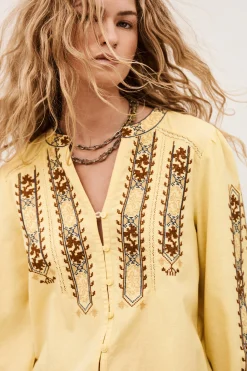 FAUSTINA blusa bordada con mangas