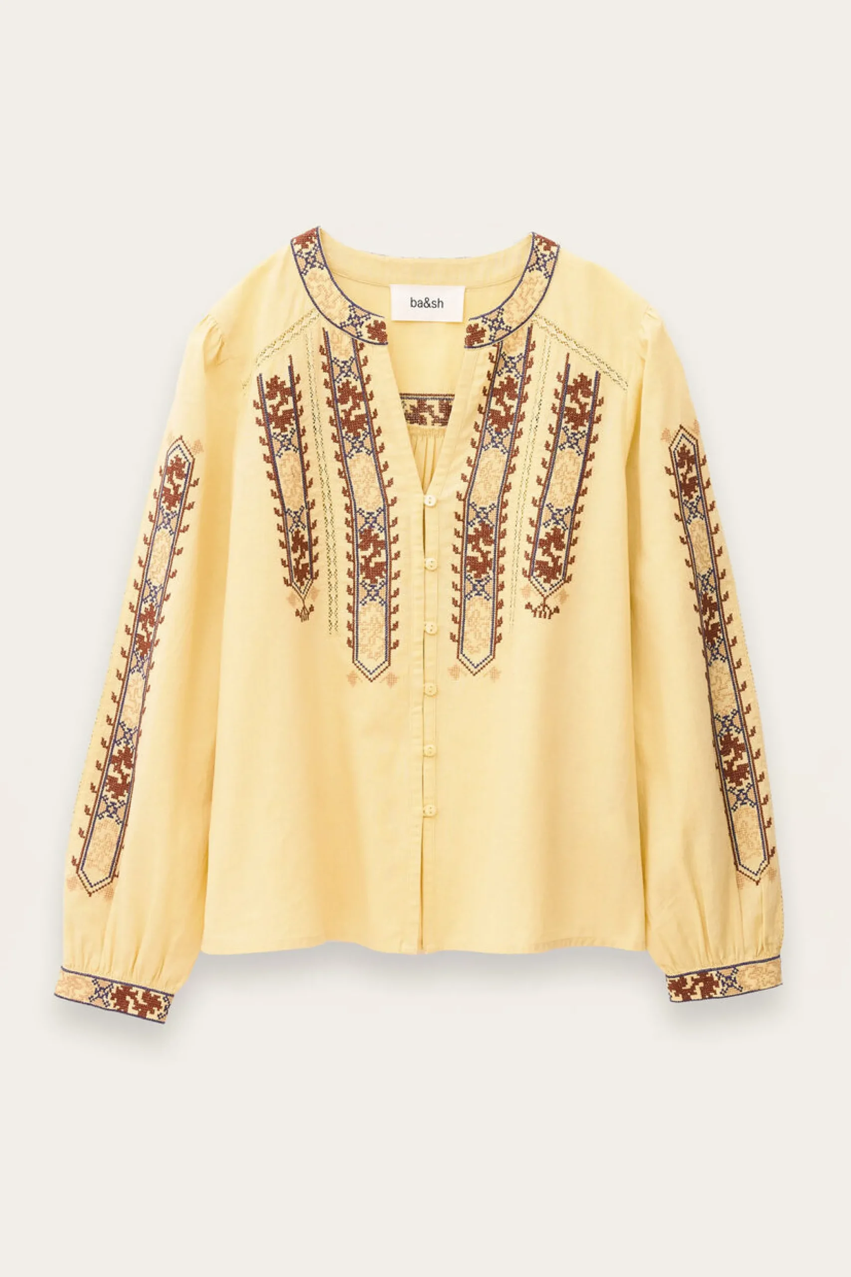 FAUSTINA blusa bordada con mangas