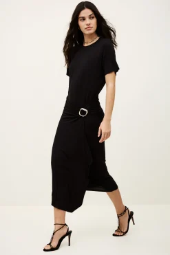 GALTEA vestido midi drapeado