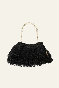 JUNE bolso de mano de rafia con flecos