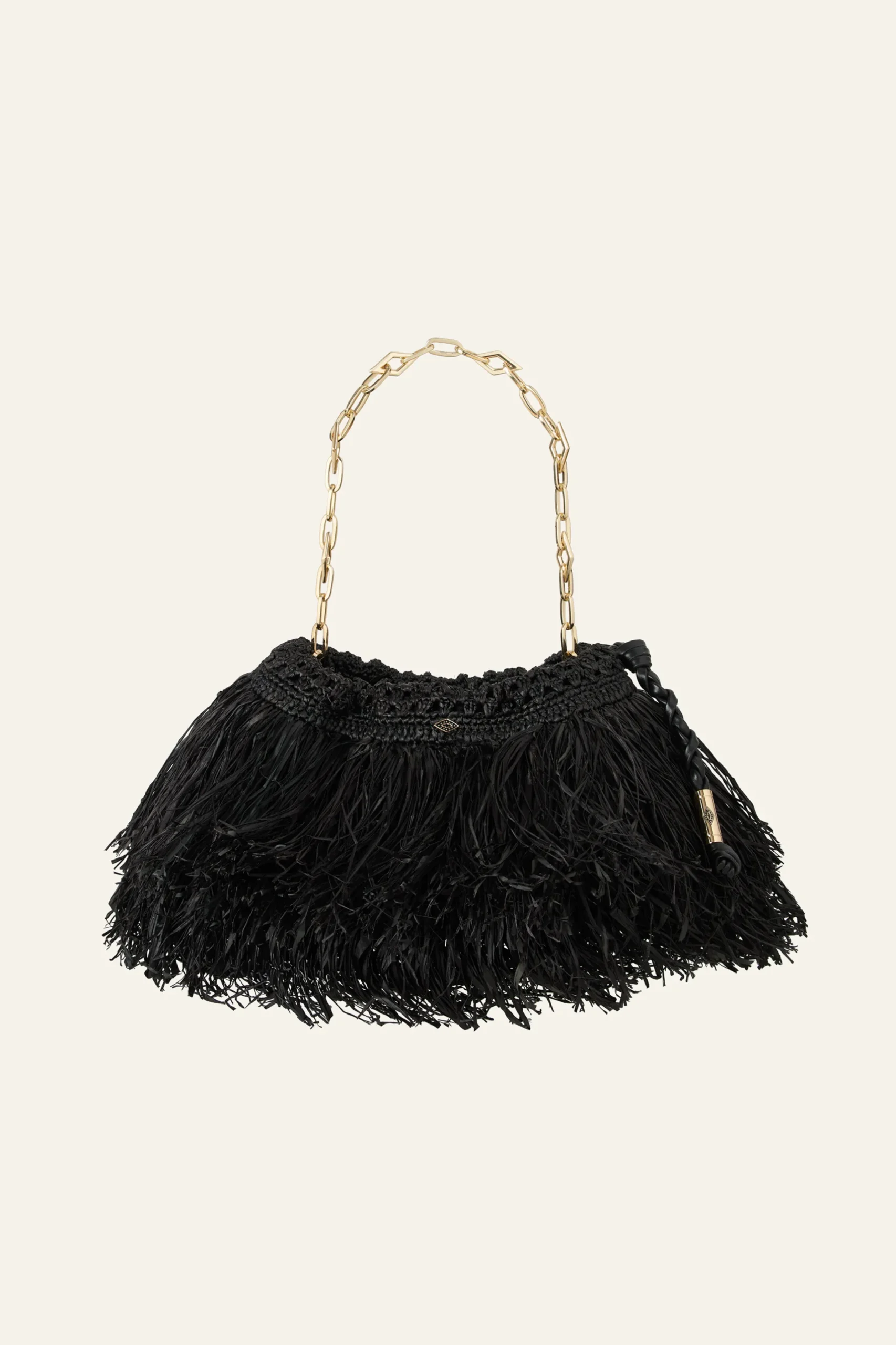 JUNE bolso de mano de rafia con flecos