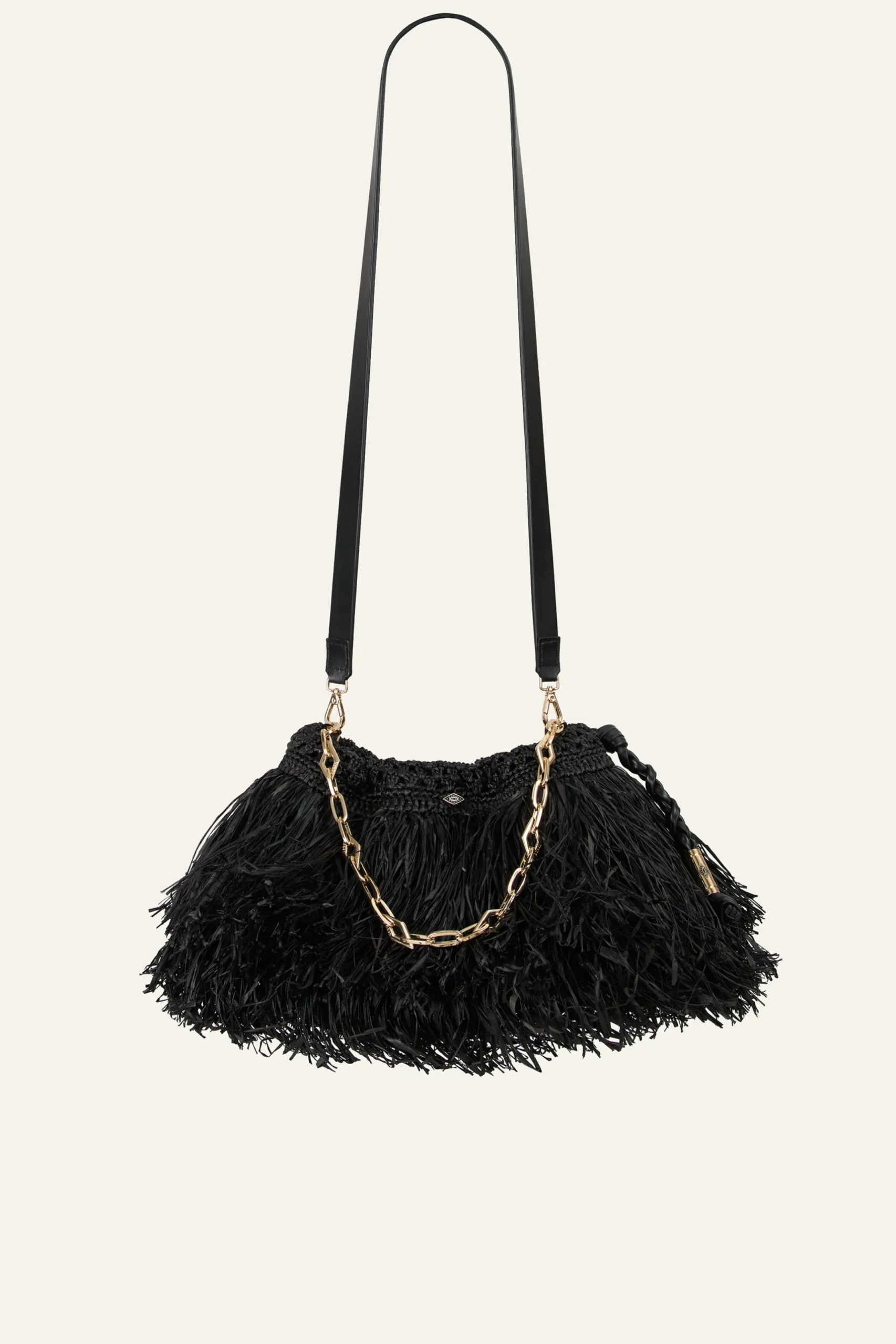 JUNE bolso de mano de rafia con flecos
