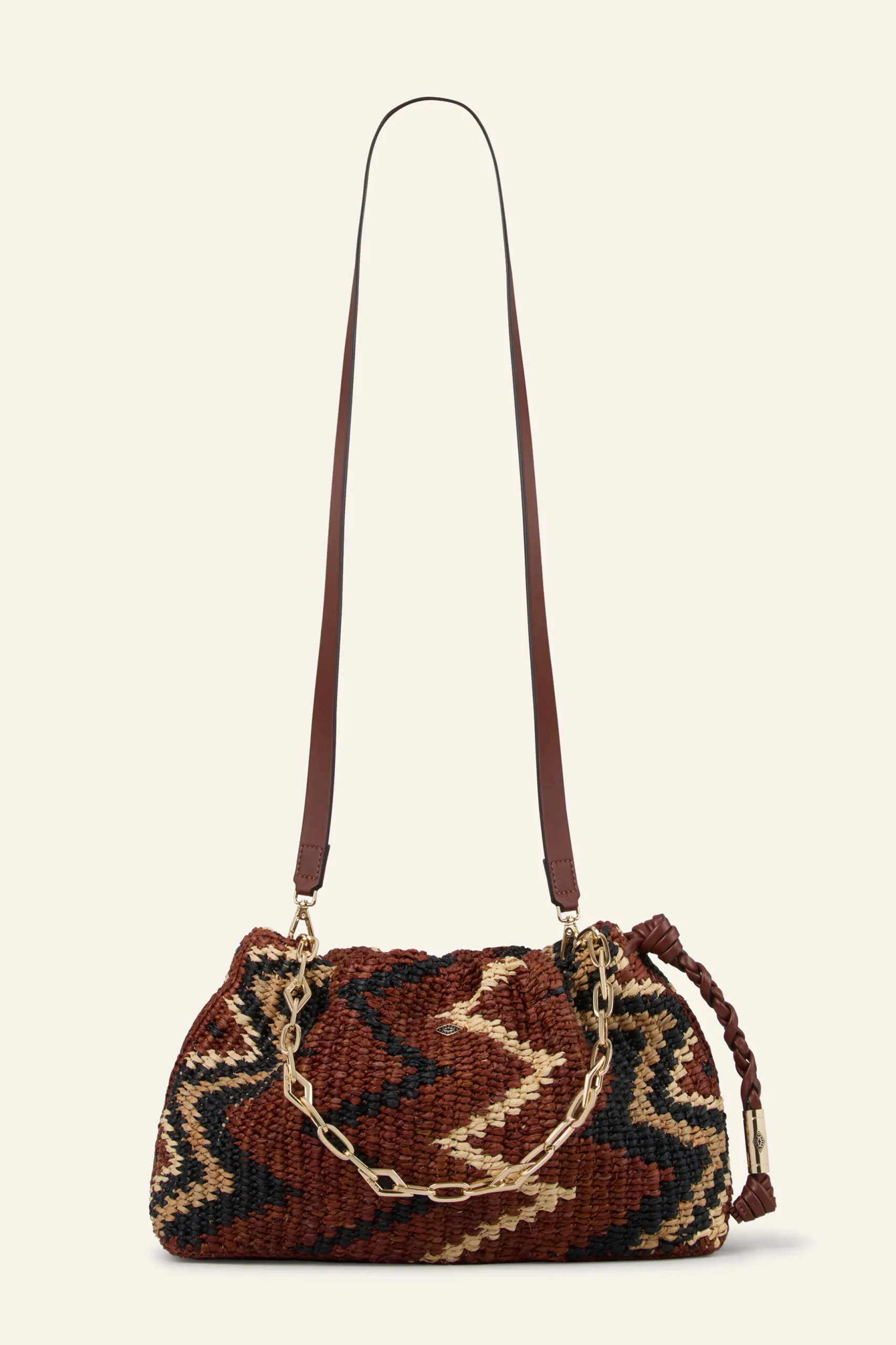 JUNE bolso de mano de rafia tribal