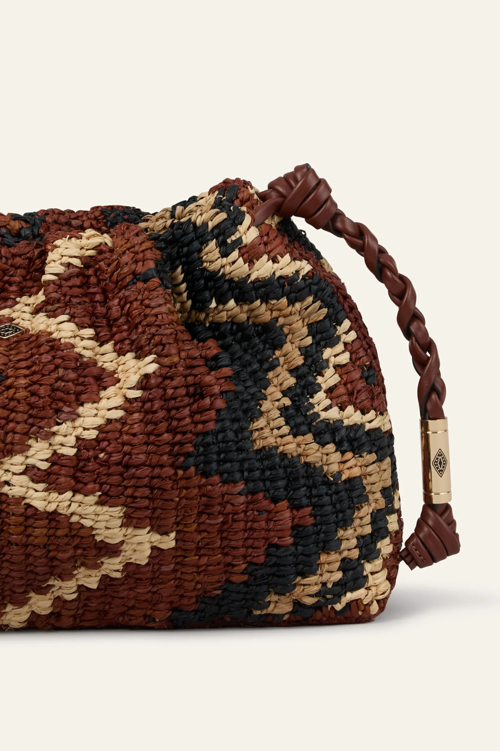 JUNE bolso de mano de rafia tribal