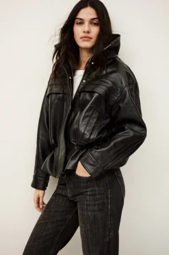 KASSIA chaqueta de cuero oversize