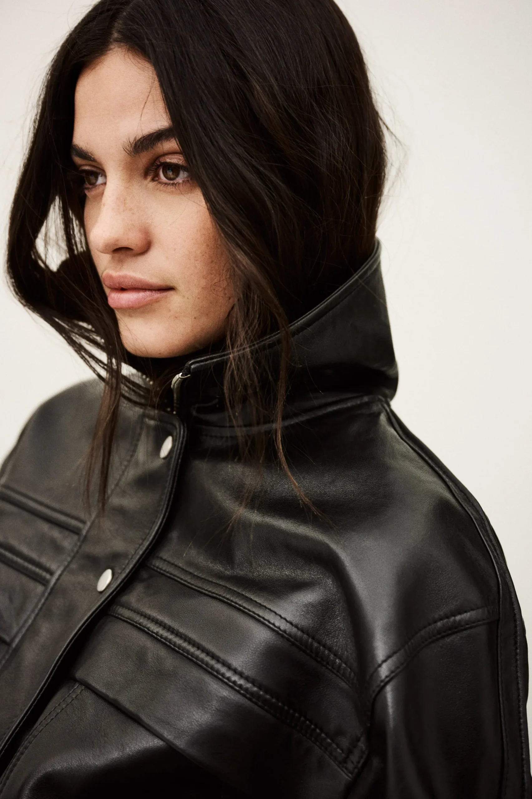 KASSIA chaqueta de cuero oversize