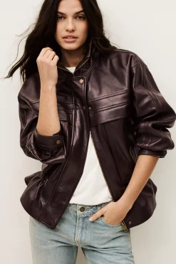 KASSIA chaqueta de cuero oversize
