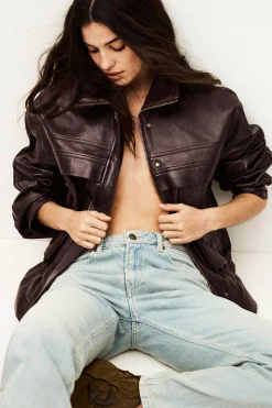 KASSIA chaqueta de cuero oversize