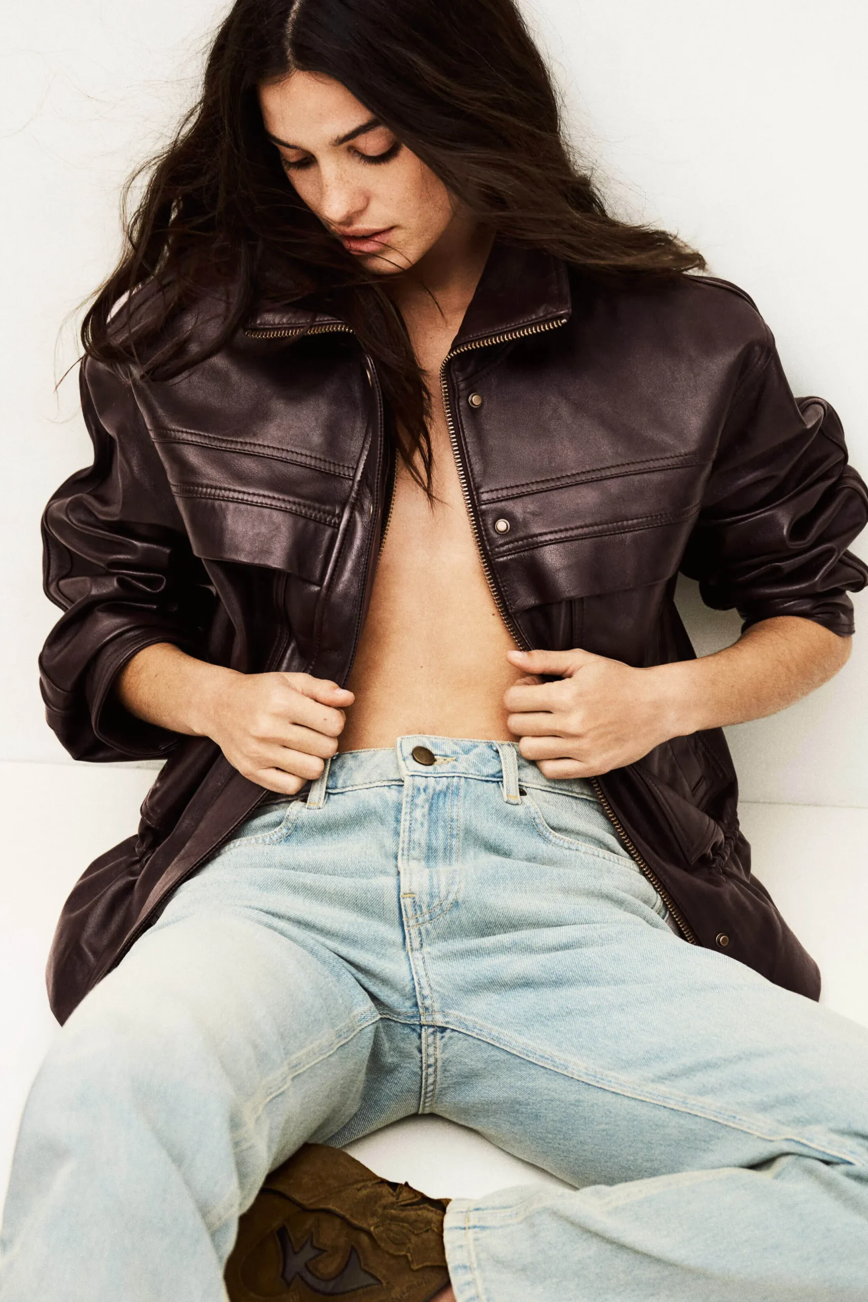 KASSIA chaqueta de cuero oversize