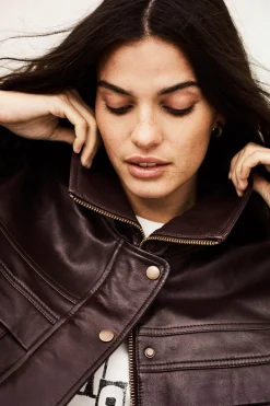 KASSIA chaqueta de cuero oversize