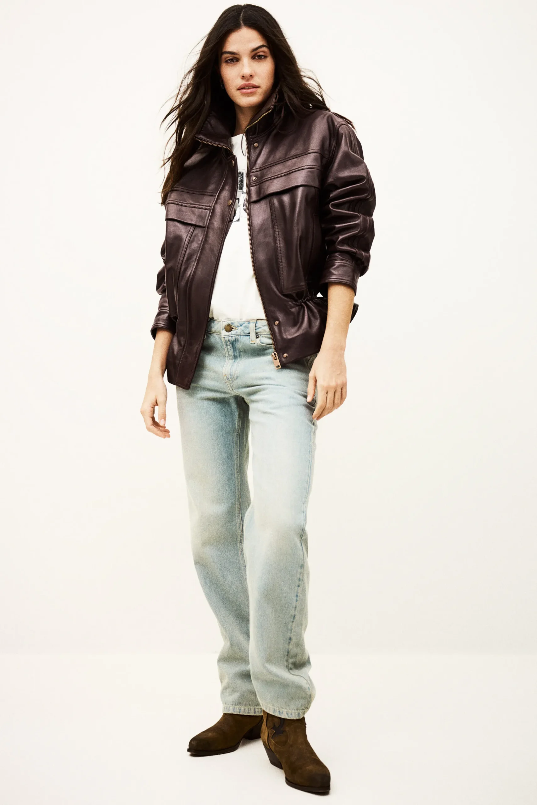 KASSIA chaqueta de cuero oversize