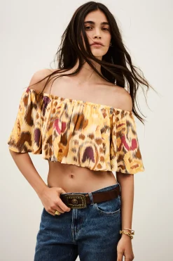 MANTHEA top bustier con volantes