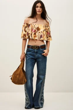 MANTHEA top bustier con volantes