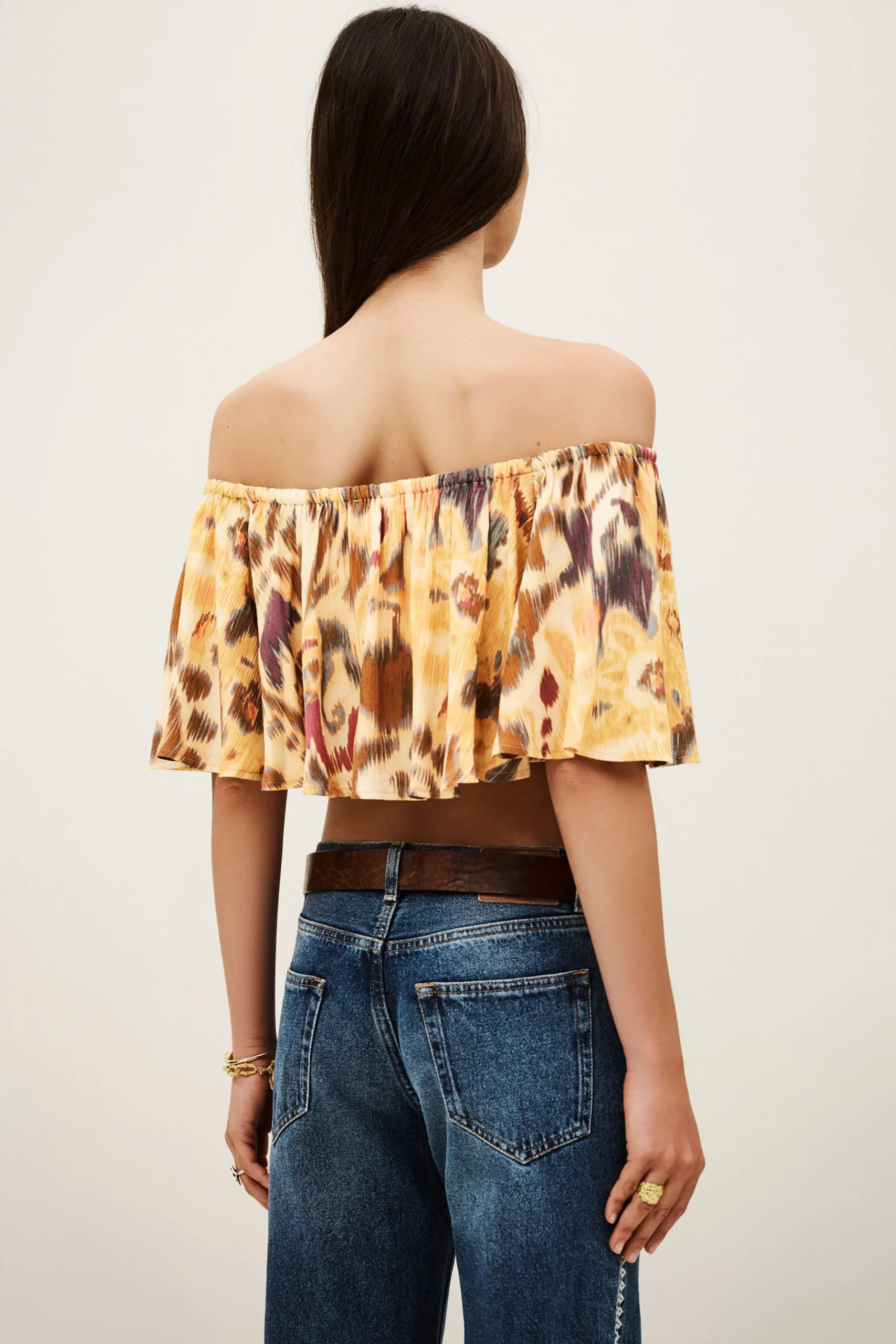MANTHEA top bustier con volantes