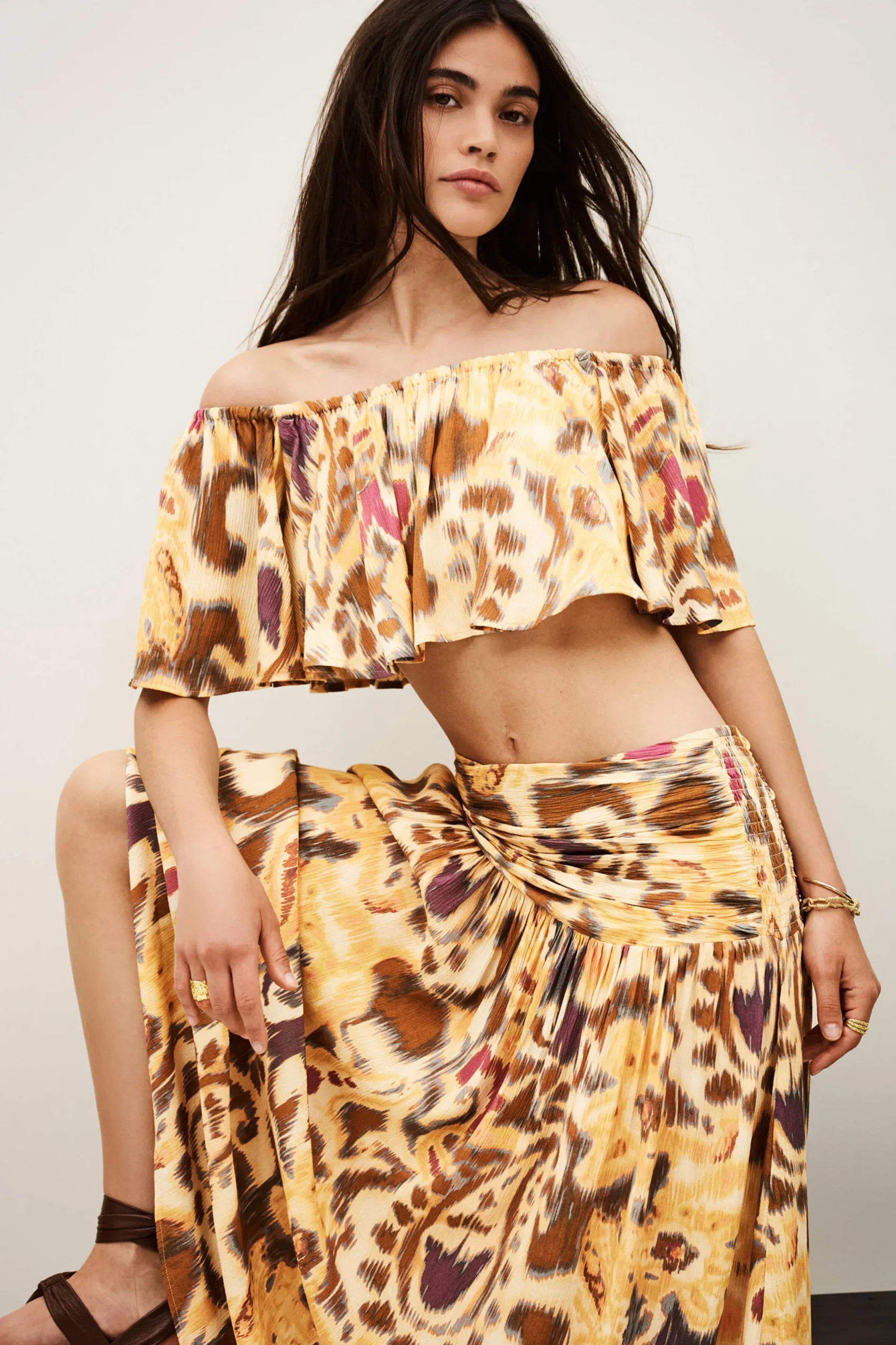 MIACOMA falda midi estampada