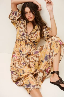 MOLINA vestido maxi con espalda abierta