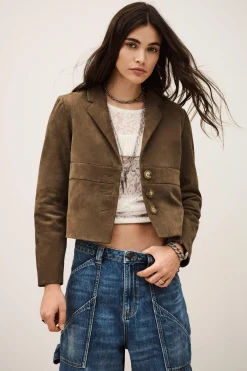 MORFEO chaqueta de cuero terciopelo
