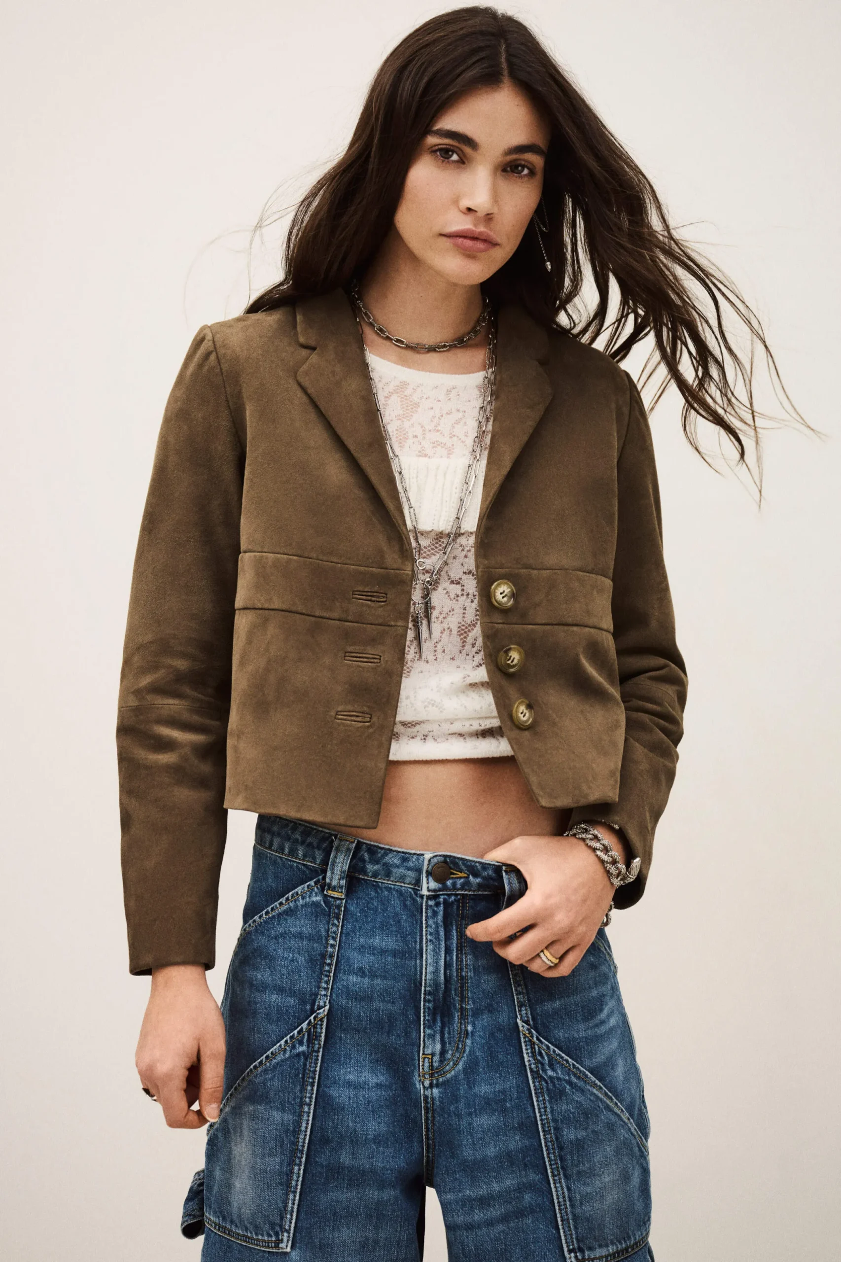MORFEO chaqueta de cuero terciopelo