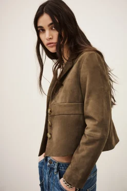 MORFEO chaqueta de cuero terciopelo