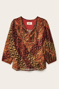 ODETTA blusa estampada con mangas