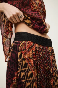 OLGIA falda midi estampada