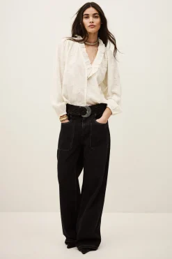 PETTY blusa jacquard ancha