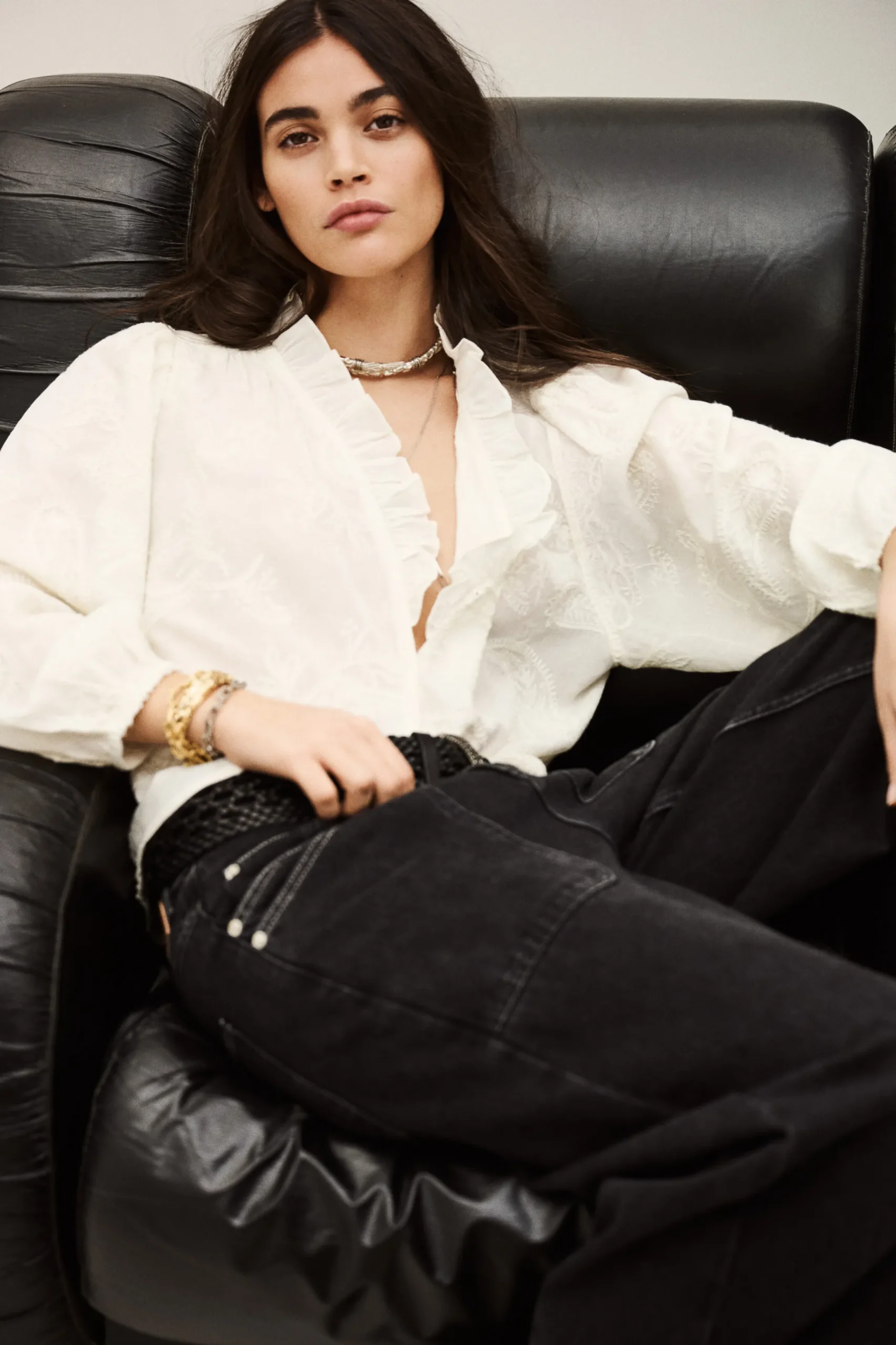 PETTY blusa jacquard ancha