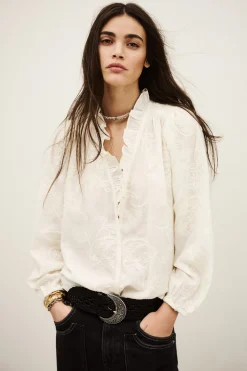 PETTY blusa jacquard ancha