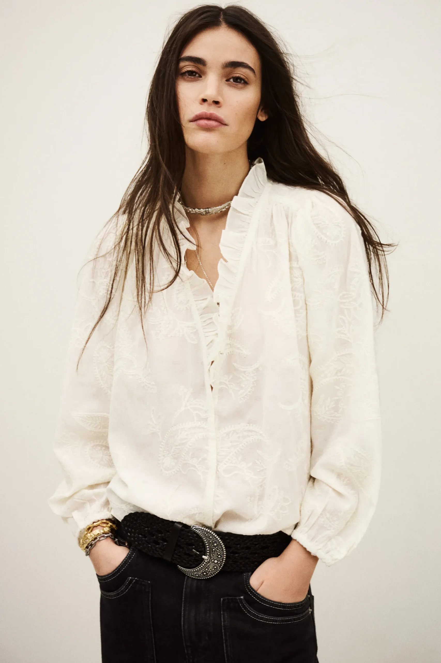 PETTY blusa jacquard ancha