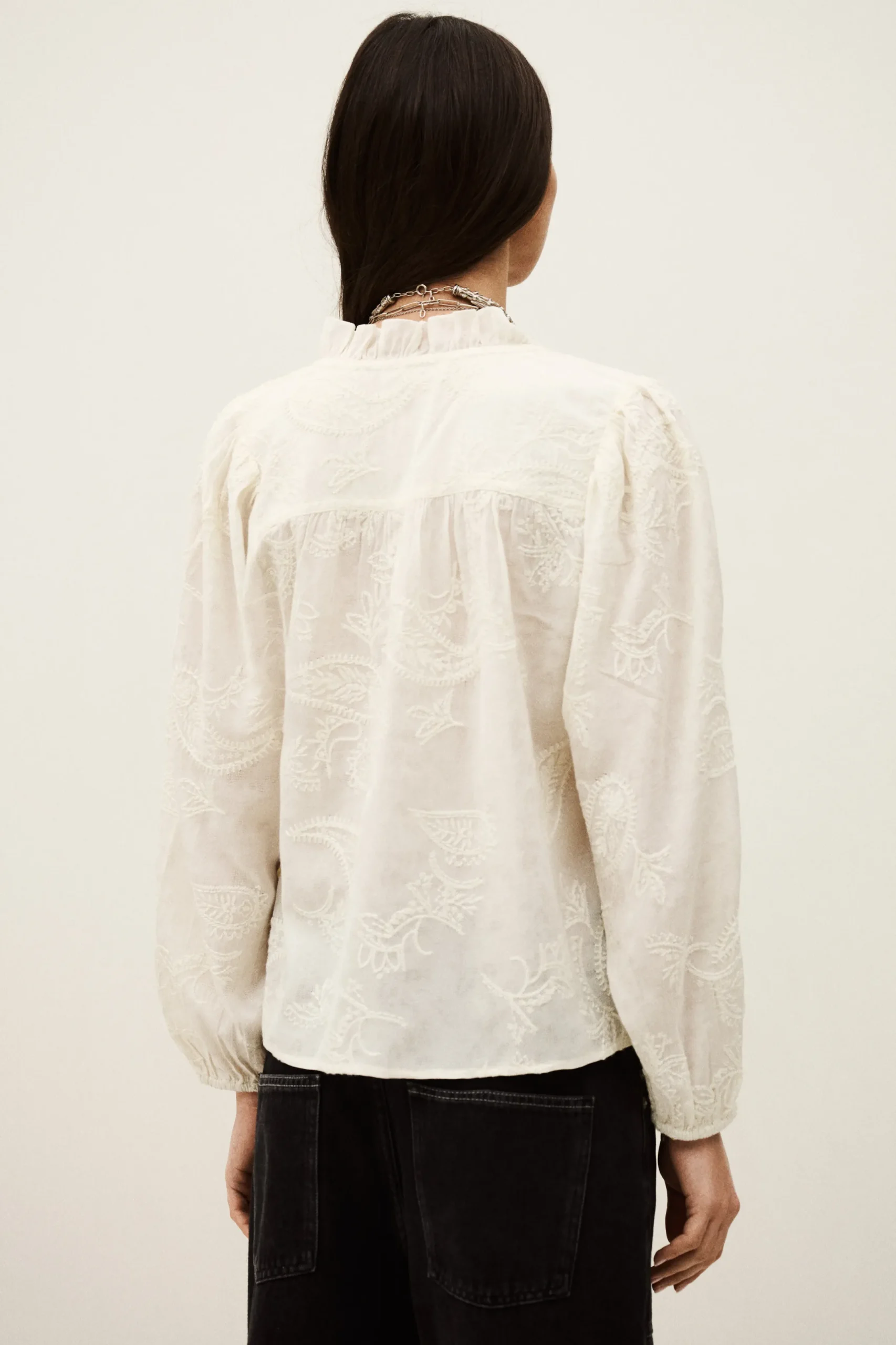 PETTY blusa jacquard ancha