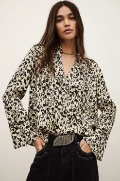 PIA blusa larga estampada