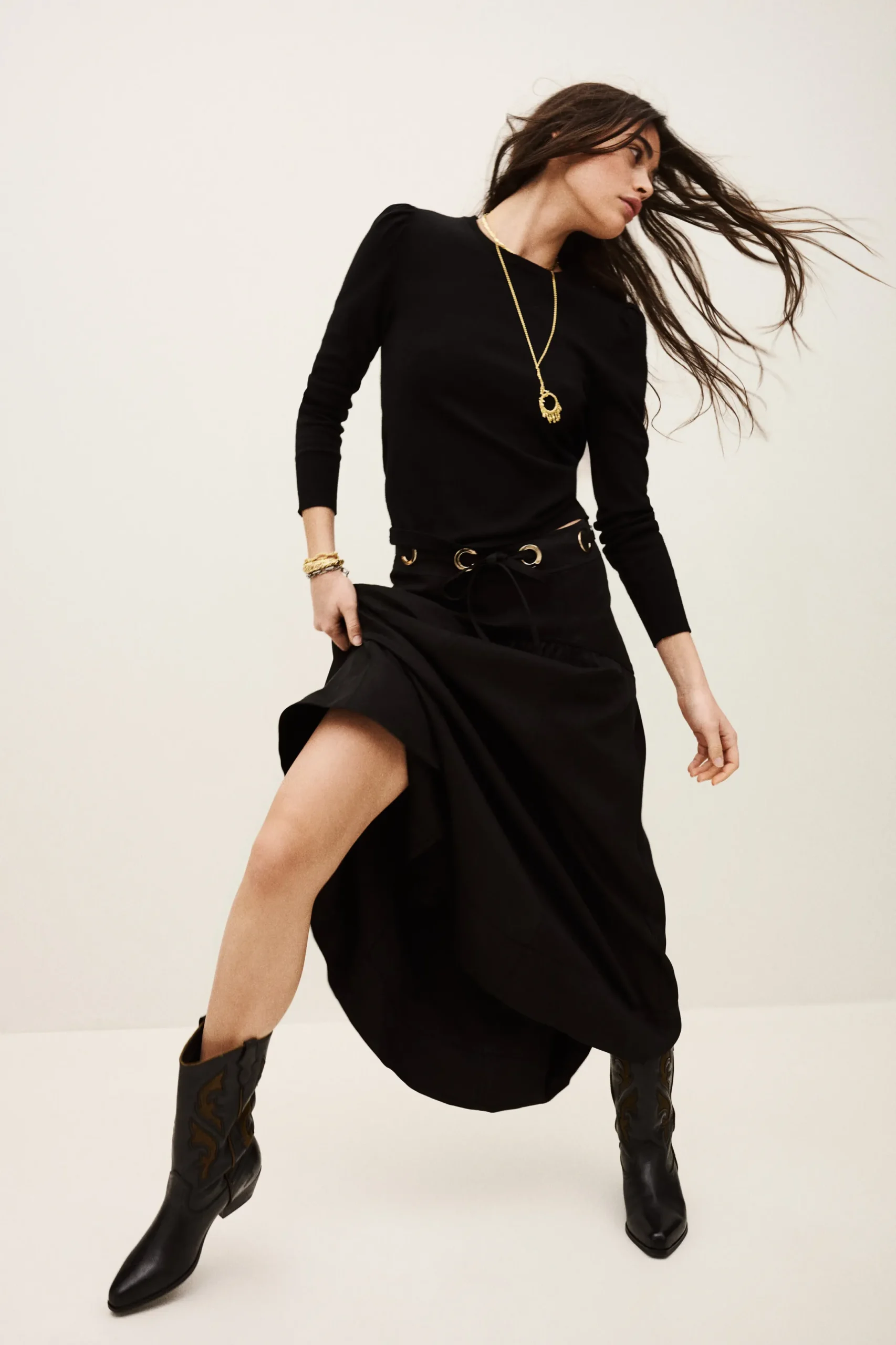 PONIA falda midi talle