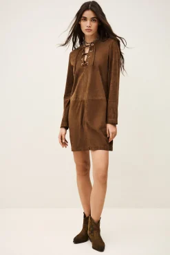 SEDA vestido corto de ante