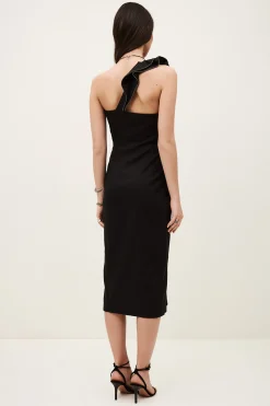 SILLA vestido one shoulder con volante