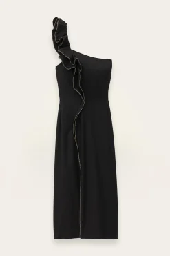 SILLA vestido one shoulder con volante