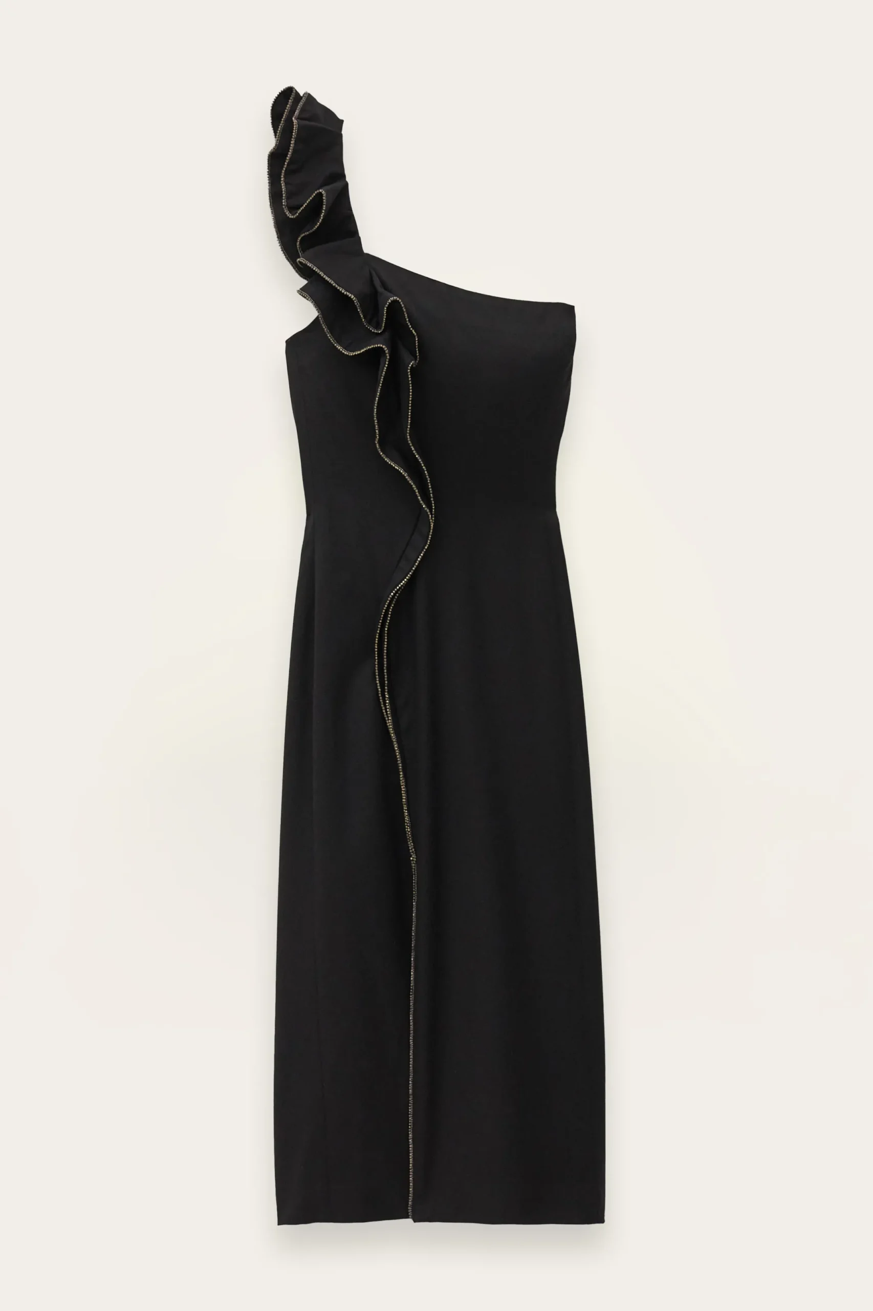 SILLA vestido one shoulder con volante