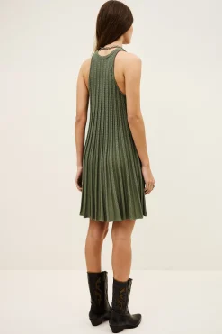 SINNTA vestido punto sin mangas plisado