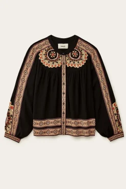 VALDA camisa suelta estampada