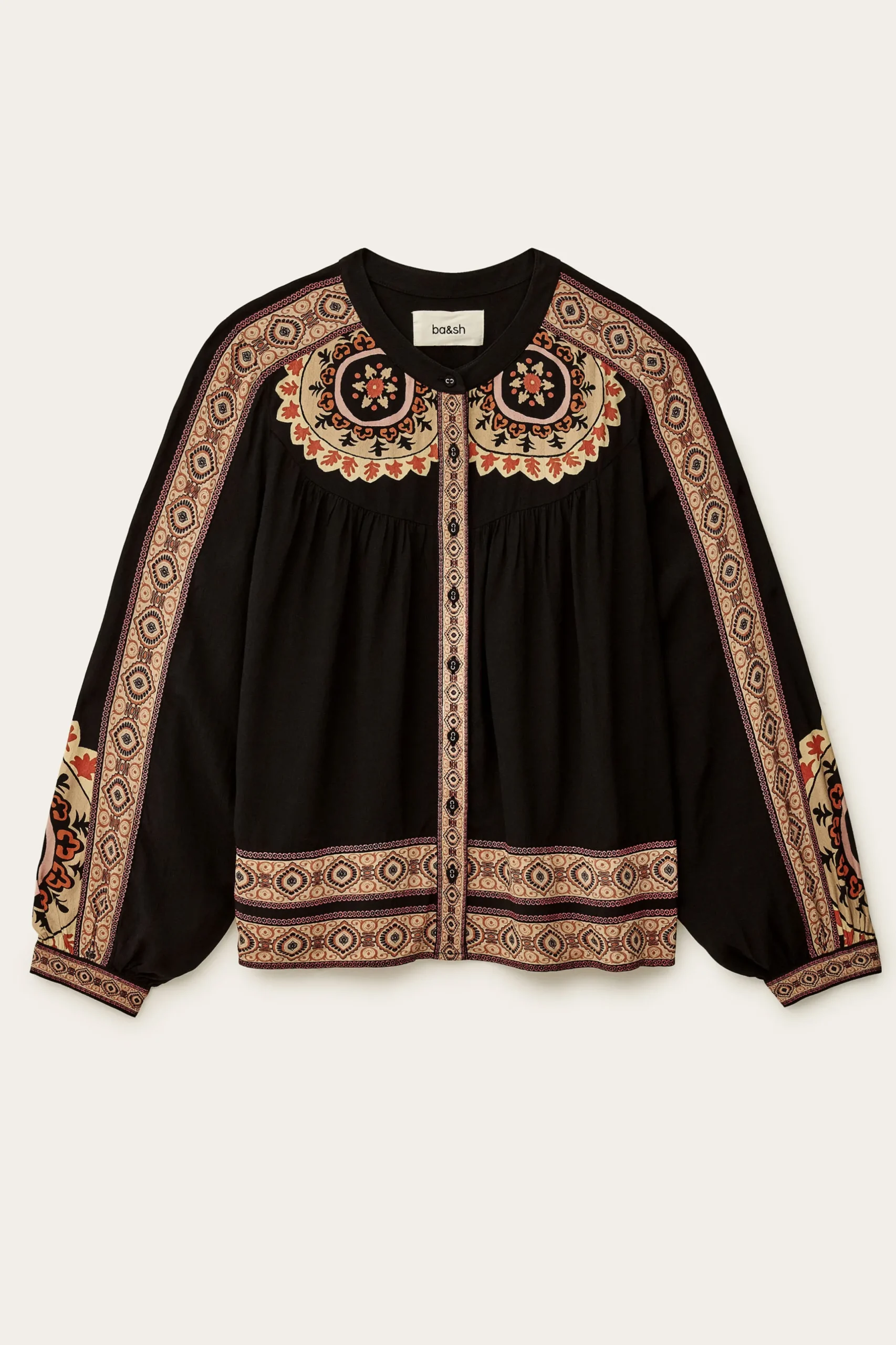 VALDA camisa suelta estampada